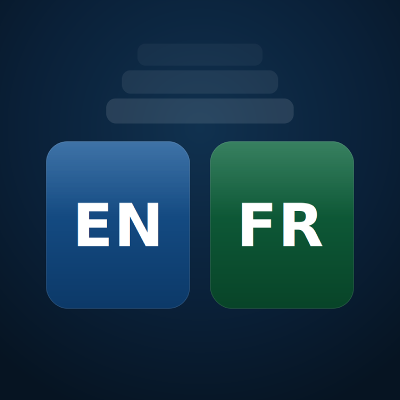 Illustration of English and French language toggle buttons
